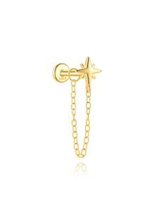 1 buah/Set Anting Tusuk Wanita Perak Sterling 925 dengan Rumbai, Anting Tusuk Tulang Rawan Klasik, Cocok untuk Helix, Tragus, Tulang Rawan Telinga, Desain Belakang Datar, Sempurna untuk Pemakaian Sehari-hari dan Pesta, Perhiasan yang Indah - Emas - View 9