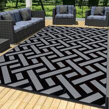 Sour Lemon Large Outdoor Rug, Outdoor Rugs Garden Rugs, Garden Mat For Patio, Easy Cleaning Patio Mat For Camping, Deck, Beach, Picnic-180x270cm - 藤編 - 查看 5