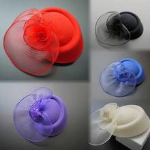 HITYfascinator 1件装女士花朵面纱网纱羽毛头饰，适用于万圣节角色扮演、新娘婚礼、下午茶派对等场合，可作赛马帽、德比帽、教堂帽等，带夹子 - 彩色 - 查看 13