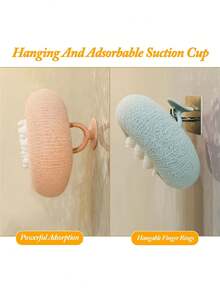4pcs Bath Sponge Set - Multi-Functional Bath Sponge And Brush, Suitable For High-End Ladies, Bath Sponge And Brush Set With Magnetic Bathroom Hanging Rack - Multicolor - View 7