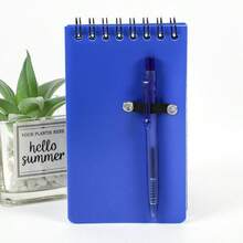 Sổ tay lò xo 100 trang kèm bút, sổ tay di động có dây chun giữ bút, thích hợp cho trường học, văn phòng và du lịch. - A - Xem 9