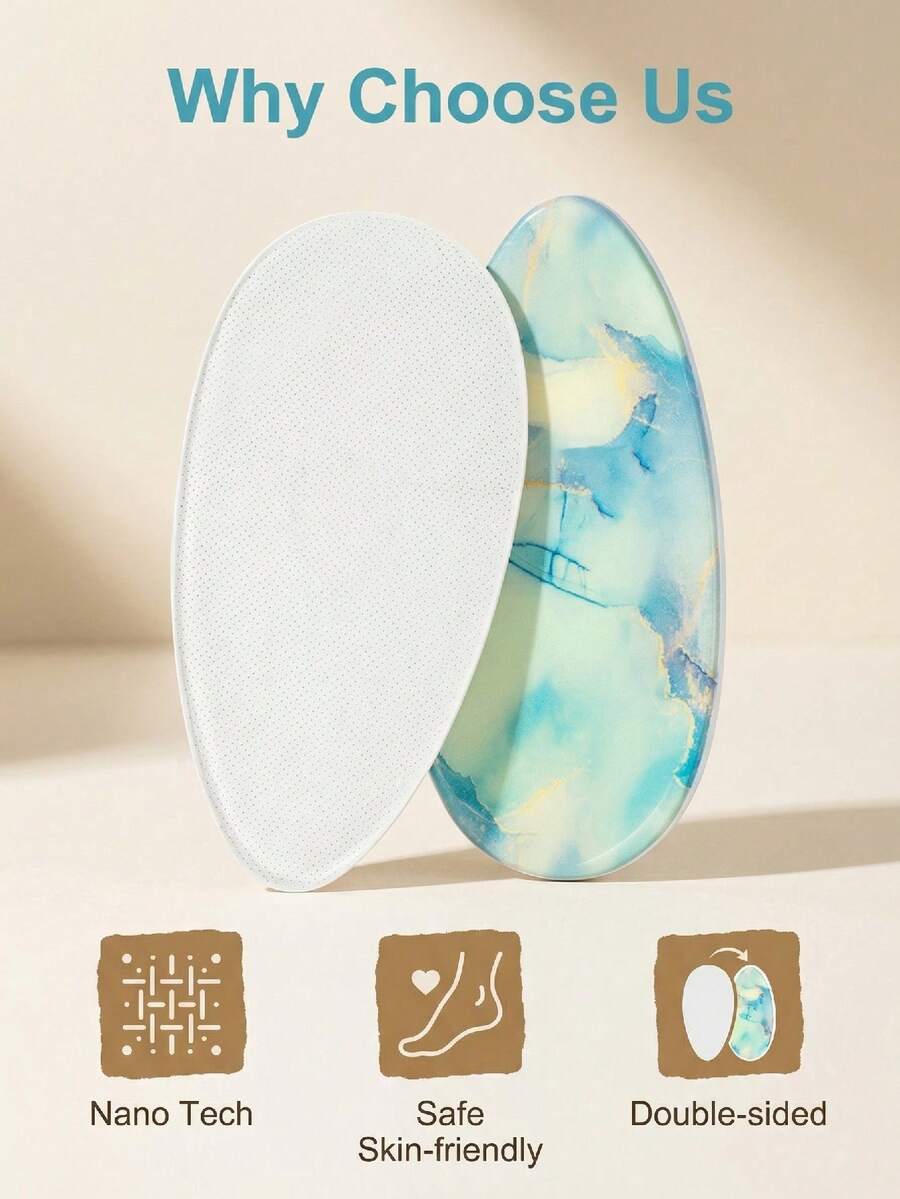 Dụng cụ mài gót chân bằng thủy tinh nano, máy mài gót chân, dụng cụ chà gót chân, dụng cụ cạo gót chân, dụng cụ loại bỏ chai sạn gót chân. - Màu xanh lam - Xem 1