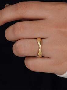 1 chiếc nhẫn bạc 925 đính đá Zirconia kiểu dáng cổ điển, trang sức thời trang làm quà tặng sinh nhật. - Vàng - Xem 6