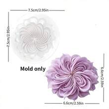 1pc 3D Dahlia Flower Silicone Mold, Heat Resistant Non-Stick Easy To Clean, Suitable For Candle Making, Soap Crafting, Cement Art, Beginner Friendly, Great For Home Decor, Couple's Gifts, DIY Crafts, Wedding Favors, Photography Backdrops, Collectibles - 1 Flower Roll Mold - View 5