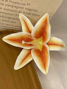 1个百合花蝴蝶结发夹，百合花发夹，夏威夷花朵发夹，返校季人造花发夹（适合女孩），鸡蛋花发夹（适合夏季），适合假日海滩派对，夏季热带花朵发饰，婚礼派对，女孩假日礼物，发夹，旅行 - 彩色 - 查看 8