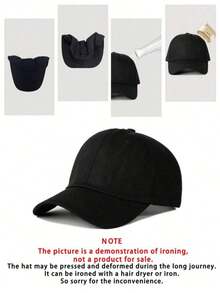 1pc Men's Cross Print Baseball Cap, Men's Geometric Pattern Trucker Hat, Suitable For Daily Life And Outdoor Leisure Sports - 黑色 - 查看 4