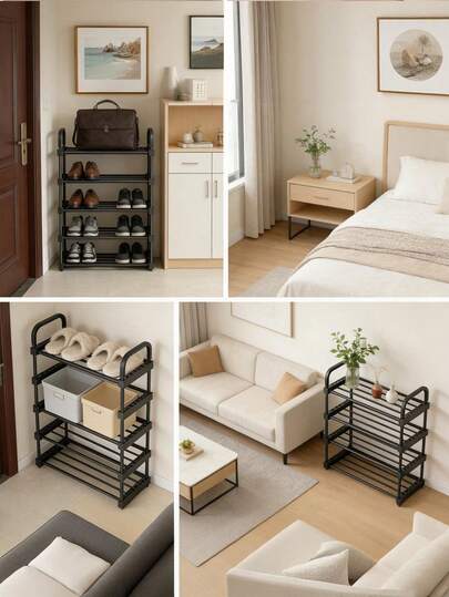 1 pieza Organizador de almacenamiento vertical multiusos para zapatos, diseño ventilado de fácil montaje y ahorro de espacio, gabinete para zapatos de gran capacidad adecuado para entrada, armario, sala de estar, pasillo, balcón