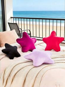 1pc Star-Shaped Decorative Throw Pillow - A Cute, Soft And Comfortable Pillow. Ideal For Home Decor In Beach House, Bedroom And Living Room. An Excellent Spring Gift For Family And Friends - Yellow - View 5