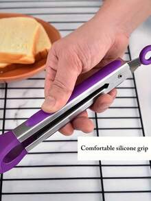 1pc Silicone Non-Slip Heat Resistant Clip, Kitchen Noodle Tongs, BBQ Accessory - View 5