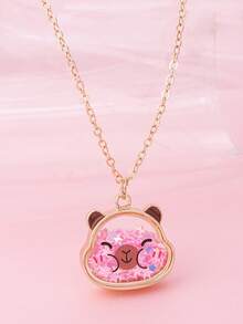 1 chiếc vòng cổ mặt dây chuyền hình chuột lang nước dễ thương với trái tim/ngôi sao đính kim sa, món quà trang sức tuyệt vời dành cho bạn thân nữ. - Nhiều màu - Xem 9