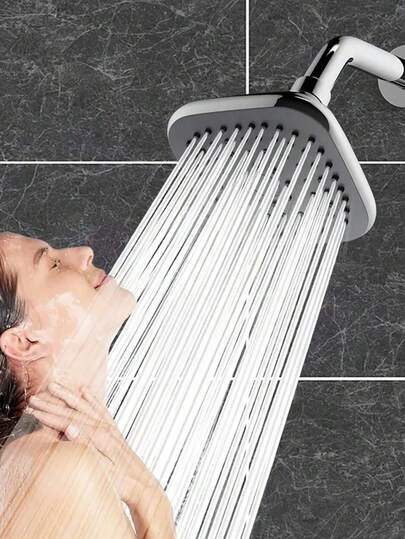 Cabezal de ducha fijo de alta presión de 4 pulgadas con brazo de ducha y filtro de agua, accesorio de baño montado en la pared potente y elegante con bola giratoria ajustable 360°, boquillas de silicona de precisión, adecuado para sistemas de ducha de alta y baja presión, accesorio de baño moderno ideal para autocaravanas, hogares, hoteles, renovación de baños, experiencia de ducha de lujo, excelente regalo para ocasiones especiales