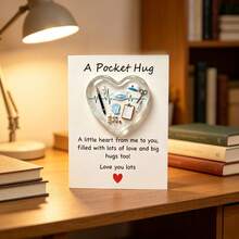 1pc/2pcs/5pcs Medical Theme Pocket Hugging Token, Resin Heart Shaped Memorabilia And Card, Unique Consolation Gift For Doctors, Nurses And Medical Staff, Perfect Graduation Gift For Nursing School - A - View 6