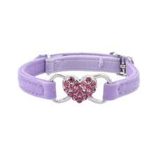 Cổ áo chuông đính đá hình trái tim - Màu Hồng Tươi - Xem 5
