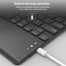 Teclado Bluetooth 10 Pulgadas con Touchpad Integrado Inalámbrico Ultraligero Compatible iOS Android Windows Conexión Fácil para Tablet Celular Laptop - Ver 6