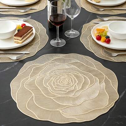 1 tấm lót bàn ăn họa tiết hoa nhiều màu sắc, đường kính 38cm, trang trí bàn ăn sang trọng, chất liệu PVC chống thấm nước, dễ lau chùi, phù hợp cho nhà bếp, phòng ăn, tiệc tùng, sử dụng hàng ngày, đám cưới, ngày lễ, sinh nhật, quà tặng, tiệc chiêu đãi, ngoài trời, dã ngoại và nhiều dịp khác.