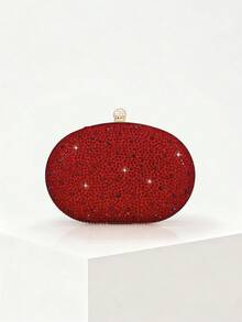 YMI STYLE Women's Sparkling Red Rhinestone Clutch Bag, Evening Handbag, Fashion Party Dress Bag With Shiny Crystal Wallet Chain, Essential Wedding Item, Matching Graduation Gown, Prom Dress, Halloween Party, Suitable For Wedding, Birthday, Blind Date, Christmas, Halloween - Red - View 8