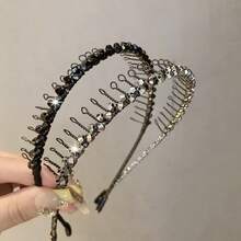 1件新款水钻齿状防滑发箍，美发造型工具，优雅时尚，女士适用 - 彩色 - 查看 4