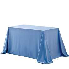 MEISIMENGSHA 1pc Premium Velvet Solid Color Tablecloth, Soft Velvet Surface, Water-Resistant, Suitable For Wedding, Birthday Party, Home Decor - Blue - View 8