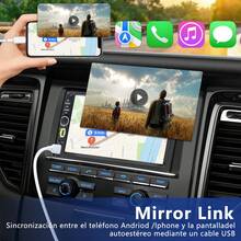 Autoestéreo Pantalla 2Din Táctil CarPlay Android Auto estéreo de pantalla Bluetooth 7 Pulgadas Mirrorlink FM TYPE-C AUX estéreo con camara reversa stereo carro MP5 Reproductor Multimedia - A - Ver 4