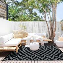 Sour Lemon Large Outdoor Rug, Outdoor Rugs Garden Rugs, Garden Mat For Patio, Easy Cleaning Patio Mat For Camping, Deck, Beach, Picnic-180x270cm - 藤編 - 查看 4