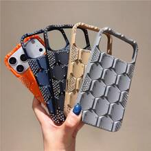 Compatible With IPhone 17/17 Pro/17 Pro Max/16/15/14/13/12/11 Series, 1pc INS Honeycomb Rhinestone Protective Case, Anti-Drop Phone Case Cover, 17 Pro Max Phone Case, Fashionable Rhinestone Phone Case - Black - View 5