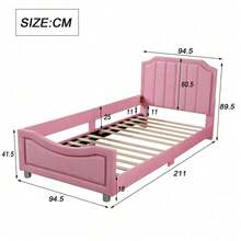 Kids Bed Frames, Headboards & Footboards - Pink + Solid Wood + 90cm*200cm - View 7