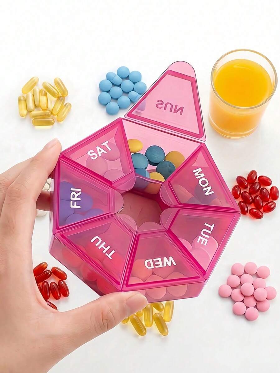 Hộp đựng thuốc 7 ngăn có nhãn rõ ràng, hộp lưu trữ thuốc 7 ngày cho nam nữ, hộp thuốc du lịch cầm tay để đựng dầu cá, vitamin, thuốc, dung tích lớn, chống ẩm, hộp tổ chức thuốc, phụ kiện thiết yếu cho du lịch ngoài trời, tại nhà, kỳ nghỉ, bãi biển, du thuyền