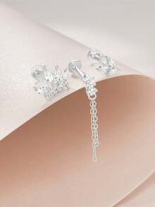 1pc 925 Sterling Silver Hypoallergenic Earring Stud With Hip Hop Element, Suitable For Women And Men, Best Gift For Girlfriend And Sister - Single - View 5