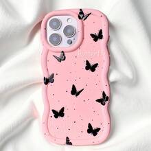 Butterfly Cute Cartoon Bow Phone Case Compatible With Samsung Galaxy A/S/FE/Plus/Ultra, Compatible With Xiaomi Note POCO, Reno , Honor, Hot Spark, Moto | Polka Dot Pastel Macaron Color, Cream Wave Edge, Full Body Shockproof Protective Cover For Girls Women INS Style - Multicolor - View 7