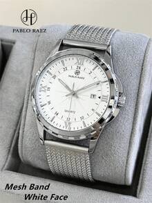 Pablo Raez 1 chiếc đồng hồ nam chính hãng, sang trọng, bằng thép không gỉ, dây da màu nâu đen, chống nước 50M, chất lượng AAA, màu bạc không gỉ, hiển thị vạch chỉ giờ và chữ số Ả Rập, lịch, dây đeo bằng thép chắc chắn, thương hiệu nổi tiếng, thiết kế mới, thời trang thường ngày, đồng hồ thạch anh cho nam, kim dạ quang, chữ số La Mã, đồng hồ đeo tay cao cấp dành cho doanh nhân, thích hợp sử dụng hàng ngày, quà tặng giáo viên, quà tặng bố hoặc bạn trai, quà sinh nhật, tốt nghiệp, đám cưới. - Một cỡ - Xem 18