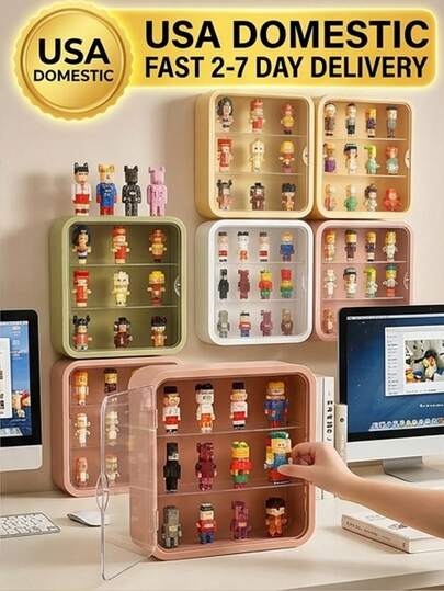 [Delivery Within 2-7 Days In The United States] Dust-Proof Blind Box Display Case  With Magnetic Clear Door And Wall-Mounted No-Drill Installation For Collectibles Transparent  Action Figure Organizer  For Sneakerheads, Toy Collectors, And Anime Fans  Modern Minimalist  Showcase Box  For Living Room, Bedroom Wall, And Desktop Decor  Storage Cabinet  Home Decor & Organization .Multi-Tier  Display Stand  Featuring Large Capacity Stackable Design And Crystal Clear Visibility With High-Quality PS Material  Stylish  Doll Storage Box  For Kids, Teens, And  Toy Enthusiasts  Sleek  Figure Protector  For Study Room, Gaming Desk, And Retail Shop Display Organizing Bin  Arts & Crafts Storage .