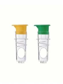 2-In-1 Manual Lemon & Orange Juicer, Small Plastic Citrus Juice Extractor, Fruit Juice Maker [Green + Yellow] - Multicolor - View 7
