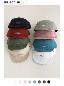 Soft-Top Hip-Hop Flat-Brimmed Hat For Women, Spring/Summer, Small Lettering, Fashionable, Versatile, Five-Panel Hat, Adjustable For Large Head Circumference, Simple, Flattering, Short-Brimmed Hat, Outdoor Skateboarding, Hip-Hop, Baseball Cap, Skater Hippie Chicks Style. - SEDAN Letter Quick-drying - View 7