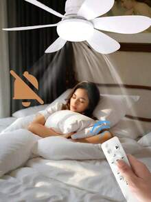 40W Ceiling Fan Light Base, Suitable For 20.5-Inch Ceiling Fans With Lights And Remote Controls, E27 Lamp Holder, Suitable For LED Ceiling Fans, Can Be Used In Bathrooms And Bedrooms, White LED Light. - White - View 4