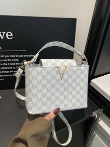 Women's New Versatile Bucket Bag, Niche Commuter Shoulder Crossbody Bag, Fashionable Shopping Handbag - White - View 2