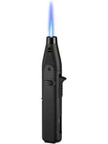 Outdoor Cooking Torch Lighter; Refillable Long-Nozzle Lighter With Transparent Viewing Window; Windproof Flame Lighter Candles; Refillable Butane Lighter Suitable Barbecues, Stoves, And Kitchen Ranges (Fuel Not Included) - Black - View 5