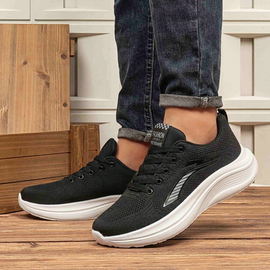 Giày thể thao lưới mùa hè SOSENFER dành cho nam, thoáng khí, kiểu dáng slip-on, nhẹ, thoải mái, cỡ lớn, thời trang cho hoạt động ngoài trời hàng ngày. - màu đen - Xem 1