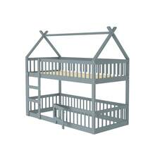 Kids Bed Frames, Headboards & Footboards - Gray + Wood + Wood - View 5