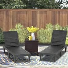 Resin Chaise Lounge Chairs With 5-Position Backrest, UV & Fade-Resistant, Waterproof For Garden, Pool, Beach & Patio (Set Of 1-Black) - 一套 1 件 - 黑色 - 查看 2