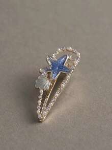 topshiny 1 chiếc kẹp tóc hình sao biển và vỏ sò mới, kẹp tóc đính ngọc trai lãng mạn, phụ kiện chụp ảnh kỳ nghỉ biển. - Nhiều màu - Xem 4