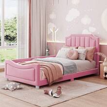 Kids Bed Frames, Headboards & Footboards - Pink + Solid Wood + 90cm*200cm - View 2