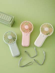 Cute Portable Handheld Fan, Mini Battery Operated Personal Fan With Lanyard, 3 Speeds, Macaron Pastel Colors, Perfect For Travel, Office, Desk & Outdoor Summer Cooling - Multiple Styles - View 5