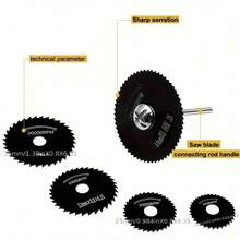 Bộ 6 lưỡi cưa tròn mini HSS, đĩa cắt cho máy khoan điện dùng cho gỗ, nhựa và kim loại. - 6 cái/bộ - Xem 5