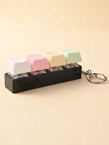 1pc Black Base With Colorful Buttons 4-Key Keyboard Keychain, Relaxing Keyboard Keychain, Car Keychain, Bag Pendant, Keychain Accessory, Keyboard Key Design, Adult Finger Keychain, Finger Press Keychain, Relaxing Focus Stress Relief Keychain, Birthday Gift, Party Gift, Holiday Gift - Multicolor - View 16
