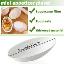 50pcs Disposable Mini Paper Appetizer Plates, For Holding Bite-Sized Appetizers, Snacks, Fruits, Desserts, Multiple Creative Shapes Available, Suitable For Tasting, Sampling, Gatherings, Restaurants, Parties, Weddings, Picnics, Afternoon Tea And More - White - View 17
