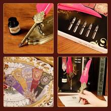 Harry Potter 1pc Vintage Feather Quill Pen, Harry Potter Pen Set, Collectible Writing Pen With Alternative Nib, Magical Stationery Gift For Book Fans, Back To School Gifts For Teens,Feather Direction And Size Are Randomized [Officially Licensed] ﻿ - A - View 5