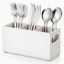 1pc Silverware Holder, Wooden Utensil Caddy, Silverware Organizer Countertop, Cutlery Holder For Party, Fork Spoon Knife Organize - Multicolor - View 15