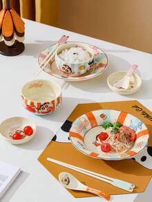 CRAYON SHINCHAN 5件套蜡笔小新陶瓷餐具套装，可爱卡通餐具礼盒装，动漫迷的理想礼物 - 彩色 - 查看 2