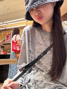 Atasan Pelindung Matahari Lengan Panjang Abu-abu Retro Ringan dan Longgar untuk Wanita, Cocok untuk Musim Semi dan Gugur - Light Grey - View 4