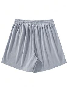 Quần short thể thao nam thường ngày, làm từ vải nhung kẻ, có dây rút ở eo, thích hợp cho tập luyện. - Màu xanh bụi bặm - Xem 6